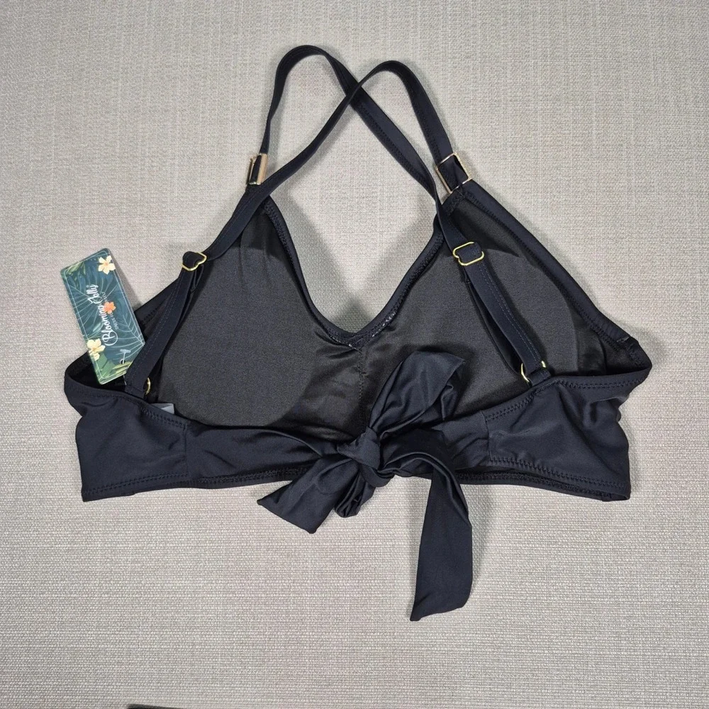 Blooming Jelly‎ Black High Waisted Ruched Bikini Set Size Medium NWT